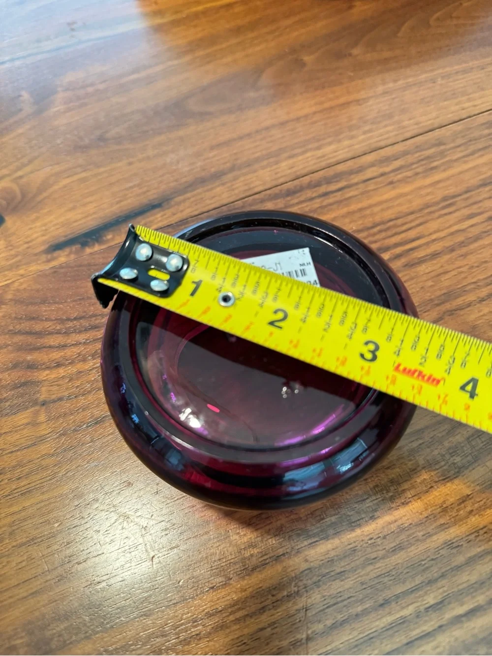 Vintage Ikea Maroon Glass Candle Holders, Set of 2